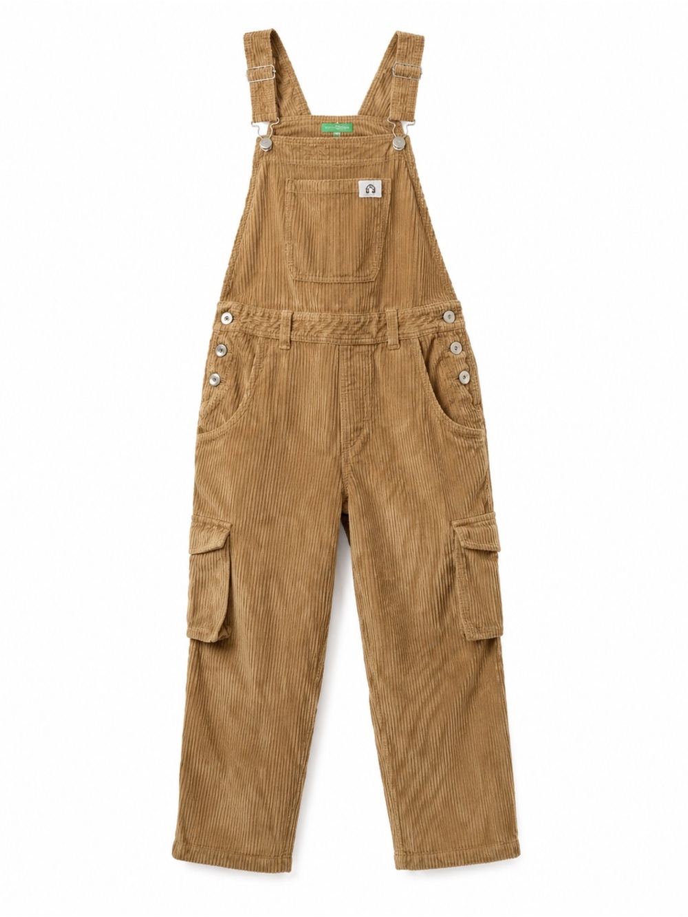 United Colors Benetton Kids Corduroy Cargo Overalls Size XL Brown